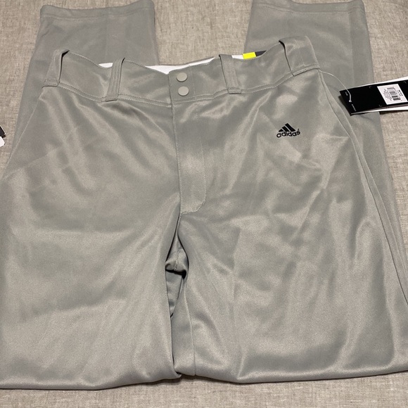 Adidas baseball grey pants open bottom boys relaxed fit YXL youth extra large - Picture 4 of 4
